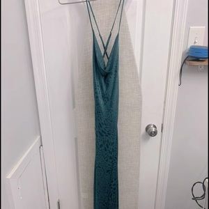 Dark Green Leopard Print Formal Dress